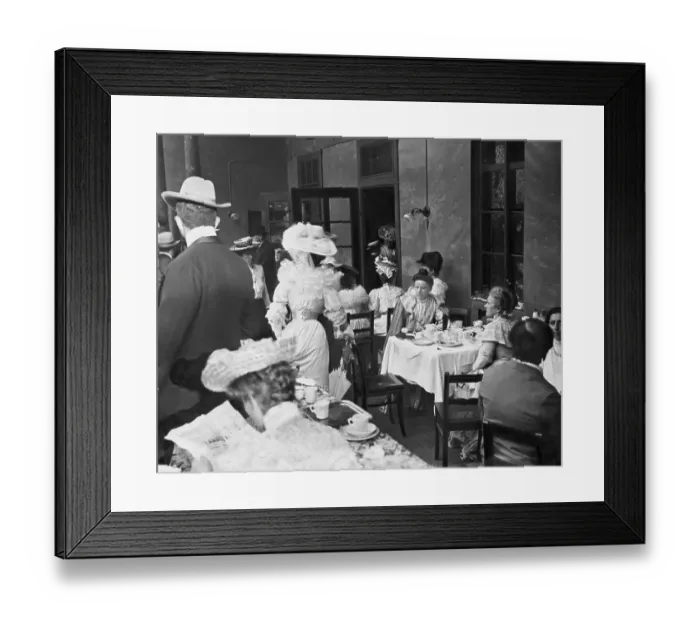 Framed Print : Citizens Dining at Tables Framed Print : Citizens Dining at Tables