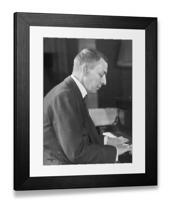 Framed Print : Sergei Rachmaninoff Seated At Piano