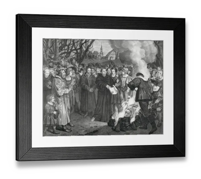 Framed Print : Martin Luther Burning Papal Bull Framed Print : Martin Luther Burning Papal Bull