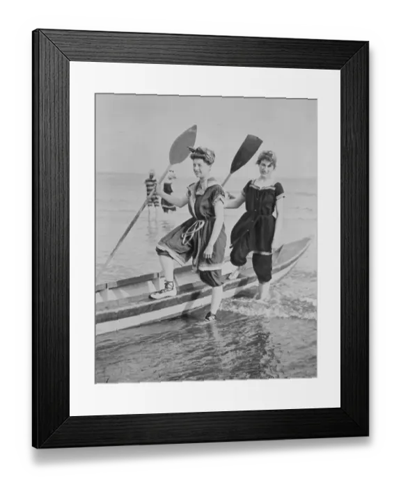 Framed Print : Women with Rowboat