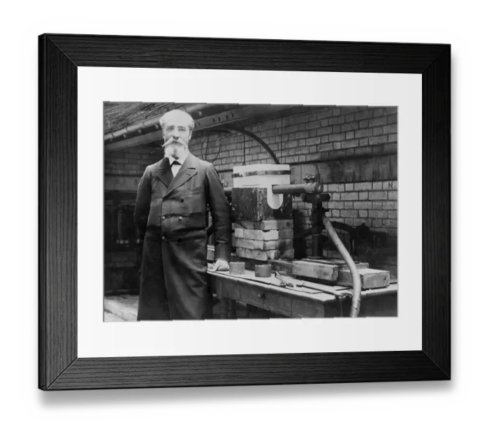 Framed Print : Henri Moissan Posing with Furnace Framed Print : Henri Moissan Posing with Furnace