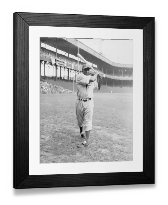 Framed Print : Portrait of Jackie Robinson Holding Bat