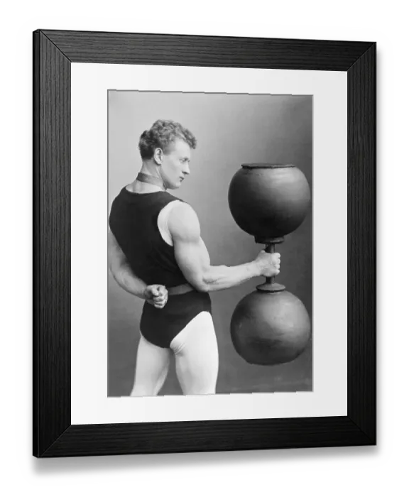 Framed Print : Eugen Sandow Lifting Large Barbell circa 1895 Framed Print : Eugen Sandow Lifting Large Barbell circa 1895