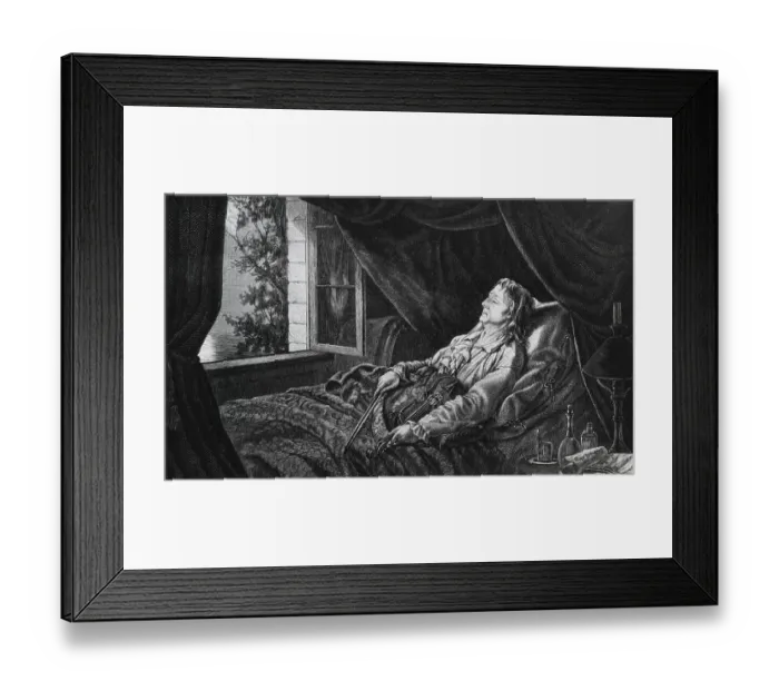 Framed Print : Nicolo Paganini Lying in Bed Framed Print : Nicolo Paganini Lying in Bed