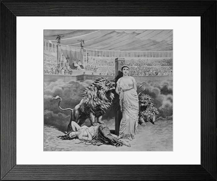 Framed Print : Lions Attacking Martyrs Framed Print : Lions Attacking Martyrs