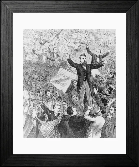 Framed Print : Delegates Cheering for James G. Blaine Framed Print : Delegates Cheering for James G. Blaine