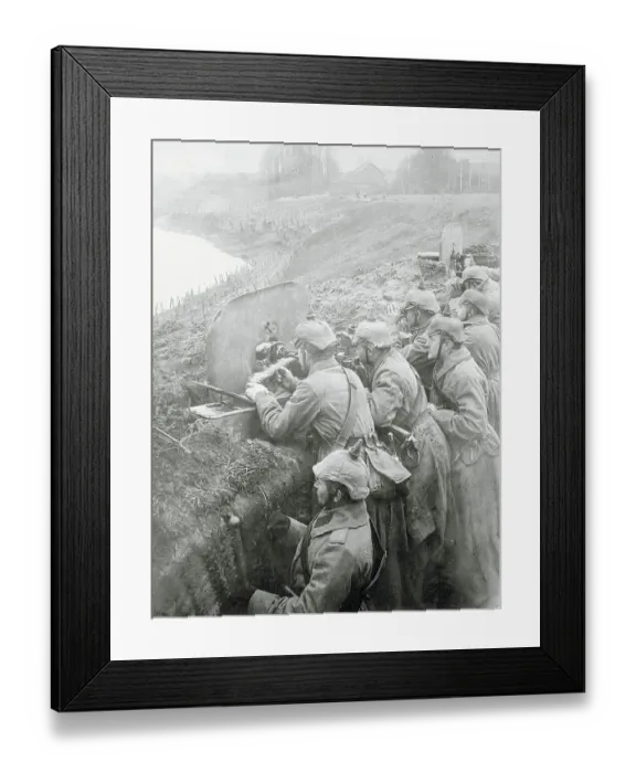 Framed Print : German Infantry Along River Framed Print : German Infantry Along River