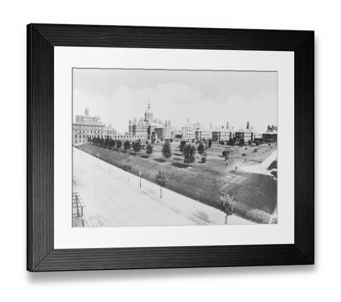 Framed Print : Exterior of Johns Hopkins Hospital in Baltimore
