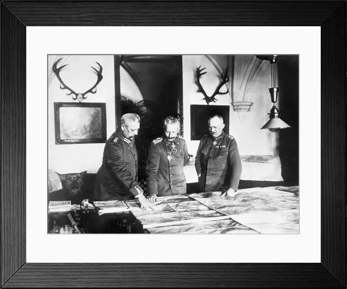 Framed Print : Hindenburg, Ludendorf, and Wilhelm II Look at Map Framed Print : Hindenburg, Ludendorf, and Wilhelm II Look at Map
