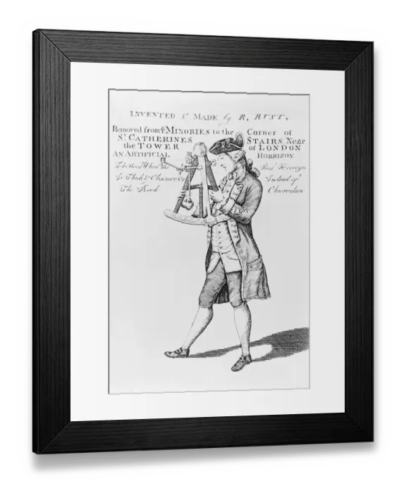 Framed Print : Man Looking through Sextant, ca. 1770 Framed Print : Man Looking through Sextant, ca. 1770