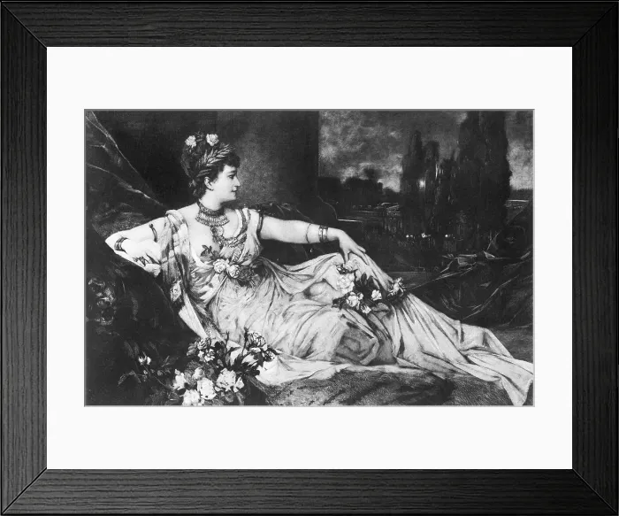 Framed Print : Roman Empress Reclined with Flowers Framed Print : Roman Empress Reclined with Flowers