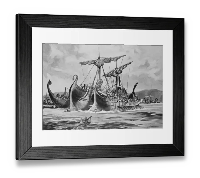 Framed Print : Painting of Duilius Defeating the Carthaginians Near Mylae Framed Print : Painting of Duilius Defeating the Carthaginians Near Mylae