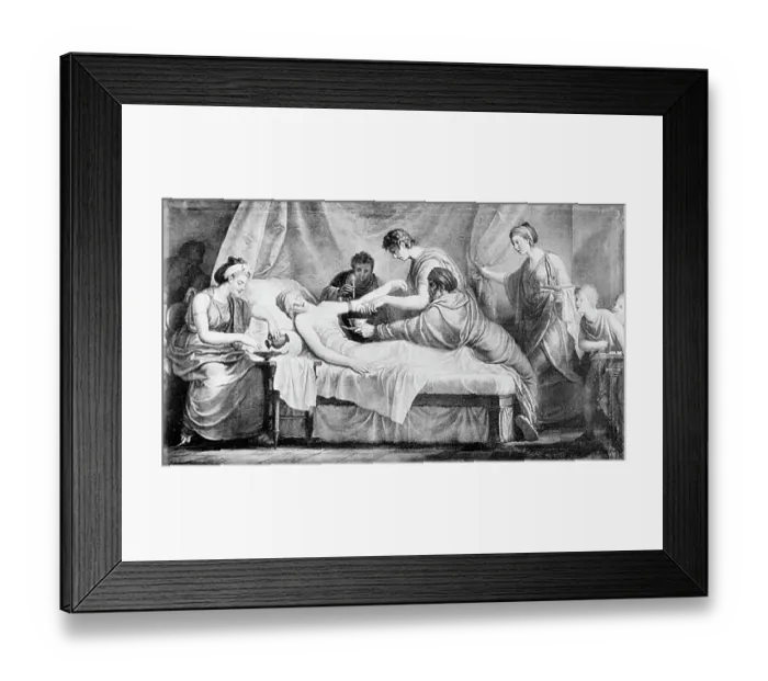 Framed Print : Early Grecian Physician and Assistants Bloodletting a Patient Framed Print : Early Grecian Physician and Assistants Bloodletting a Patient