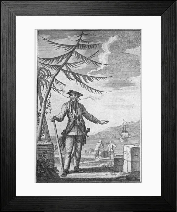 Framed Print : Portrait of Captain Edward Blackbeard Teach Framed Print : Portrait of Captain Edward Blackbeard Teach