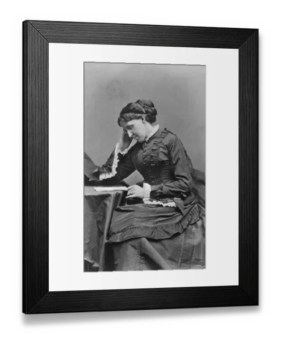 Framed Print : American Novelist Louisa May Alcott at a Desk Framed Print : American Novelist Louisa May Alcott at a Desk