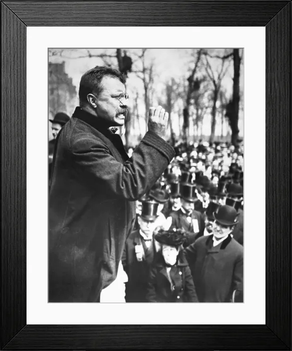 Framed Print : Theodore Roosevelt Speaking to Crowd Outdoors Framed Print : Theodore Roosevelt Speaking to Crowd Outdoors