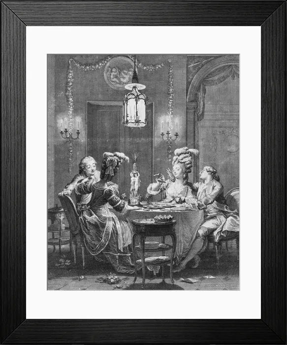 Framed Print : Le Souper Fin Engraving by Jean-Michel Moreau Framed Print : Le Souper Fin Engraving by Jean-Michel Moreau