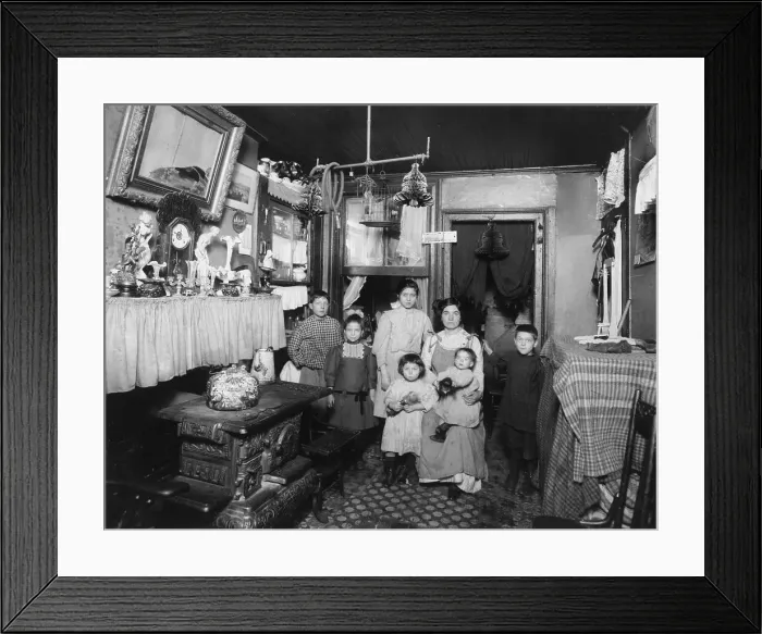 Framed Print : Woman with Her Children in a Cluttered Room Framed Print : Woman with Her Children in a Cluttered Room