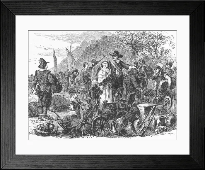 Framed Print : Landing of Dutch Colony on Staten Island Framed Print : Landing of Dutch Colony on Staten Island