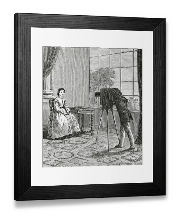 Framed Print : Photographer Taking Woman's Portrait Framed Print : Photographer Taking Woman's Portrait