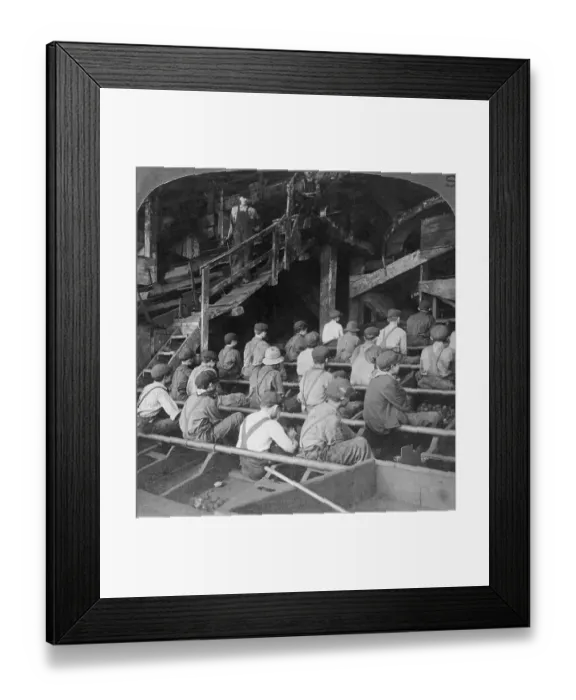Framed Print : Boys Working in a Coal Mine Framed Print : Boys Working in a Coal Mine