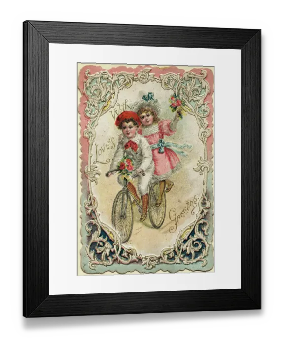 Framed Print : Victorian Valentine's Day Card Framed Print : Victorian Valentine's Day Card