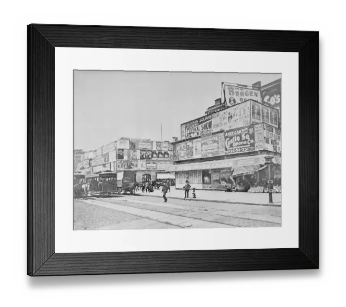 Framed Print : Advertisements in Times Square in 1900 Framed Print : Advertisements in Times Square in 1900