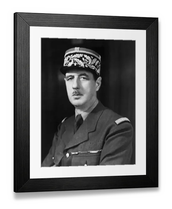 Framed Print : Portrait of Charles de Gaulle Framed Print : Portrait of Charles de Gaulle