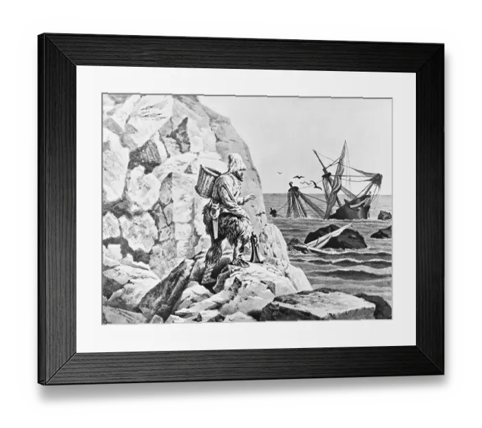 Framed Print : Robinson Crusoe Viewing His Wreck Print Framed Print : Robinson Crusoe Viewing His Wreck Print