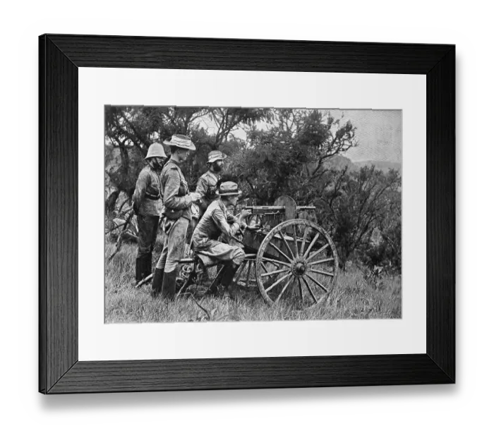 Framed Print : British Soldiers Firing Gun