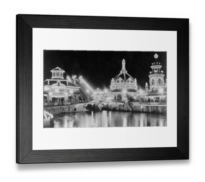 Framed Print : Luna Park at Coney Island Illuminated at Night Framed Print : Luna Park at Coney Island Illuminated at Night