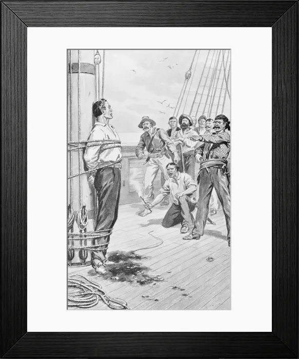 Framed Print : Prisoner Being Taunted Aboard Ship Framed Print : Prisoner Being Taunted Aboard Ship