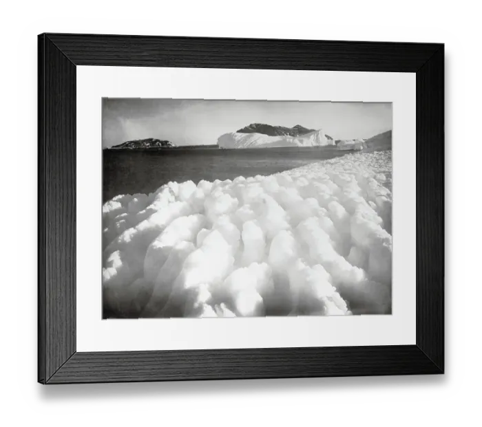 Framed Print : Ridges Of Ice / Iceberg In Back / Antarctic Framed Print : Ridges Of Ice / Iceberg In Back / Antarctic