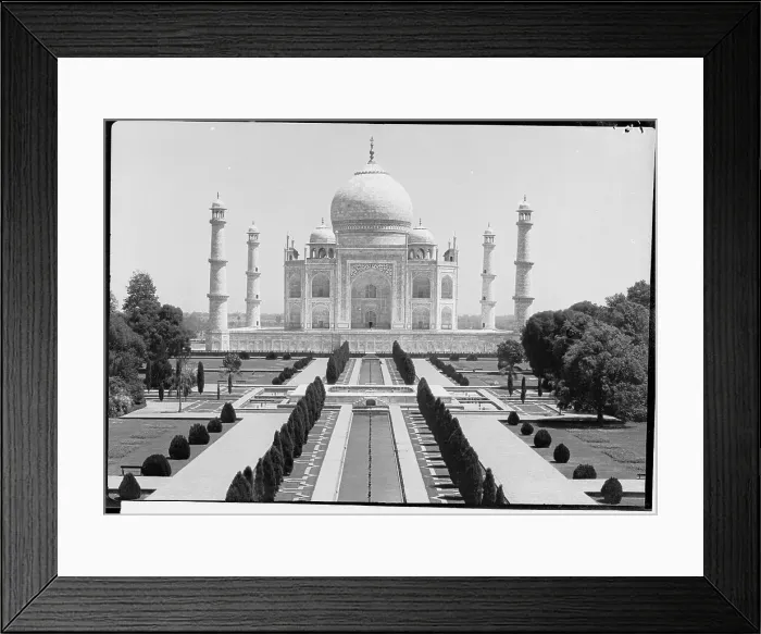 Framed Print : Front View of Taj Mahal in India Framed Print : Front View of Taj Mahal in India