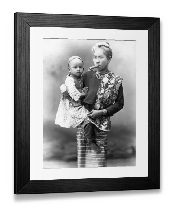 Framed Print : Burmese Woman Smoking Cigar Framed Print : Burmese Woman Smoking Cigar