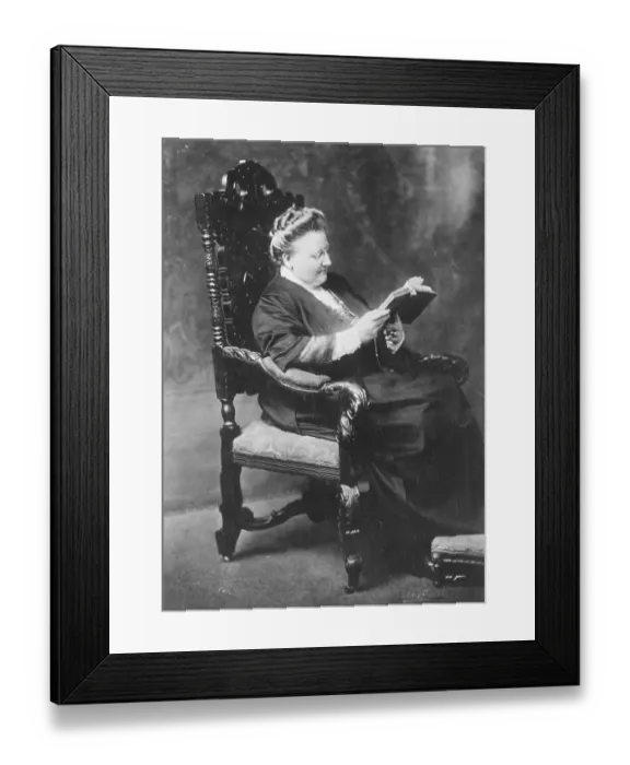 Framed Print : Amy Lowell Reading Book