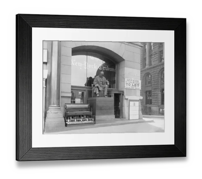 Framed Print : Horace Greeley Statue Outside New York Tribune Building Framed Print : Horace Greeley Statue Outside New York Tribune Building