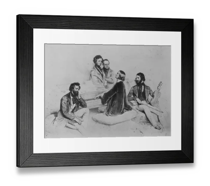 Framed Print : Franz Lizst at Piano with Friends Framed Print : Franz Lizst at Piano with Friends