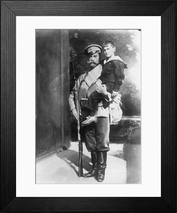 Framed Print : Nicholas Ii Holding Son / Painting Framed Print : Nicholas Ii Holding Son / Painting