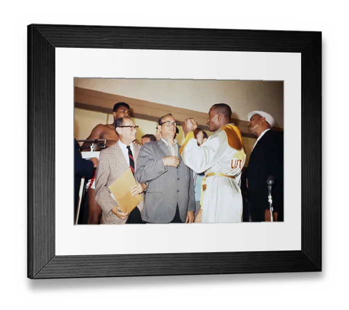 Framed Print : Sonny Liston Brandishing Fist at Cassius Clay Framed Print : Sonny Liston Brandishing Fist at Cassius Clay
