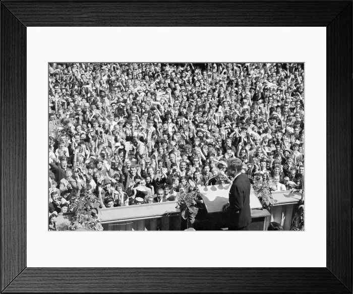 Framed Print : President Kennedy Addressing West Berlin Crowds Framed Print : President Kennedy Addressing West Berlin Crowds