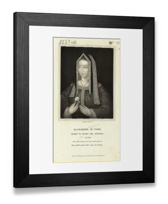 Framed Print : Portrait of Queen Elizabeth of York Holding Flower Framed Print : Portrait of Queen Elizabeth of York Holding Flower