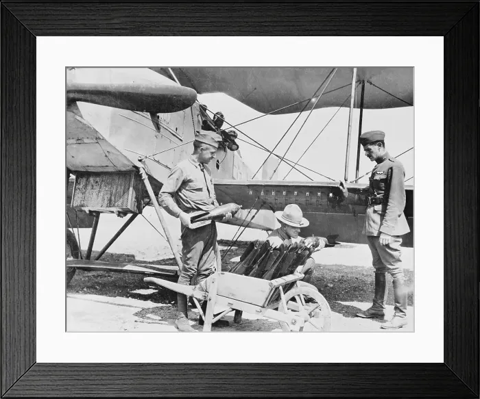 Framed Print : Soldiers Loading Bombs onto Plane Framed Print : Soldiers Loading Bombs onto Plane