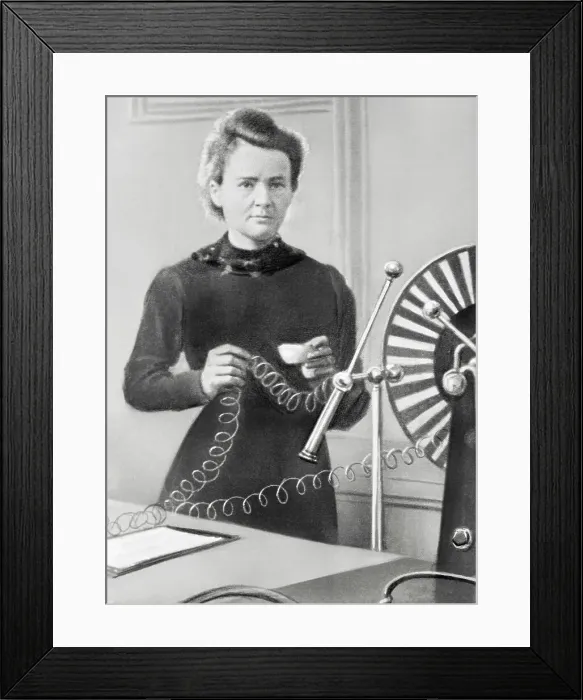 Framed Print : Madame Curie Conducting Experiments Framed Print : Madame Curie Conducting Experiments