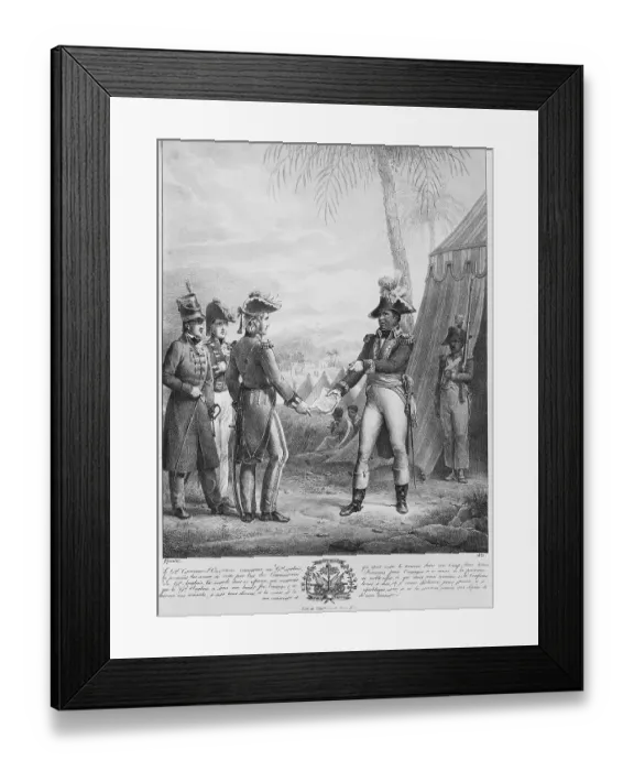 Framed Print : Francois Dominique Toussaint Louverture Meeting with Generals