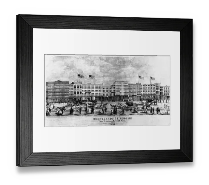 Framed Print : Print Depicting Courtlandt St. New-York