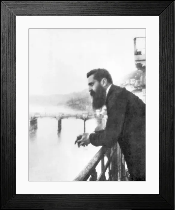 Framed Print : Zionism Founder Theodor Herzl Leaning on Railing Framed Print : Zionism Founder Theodor Herzl Leaning on Railing