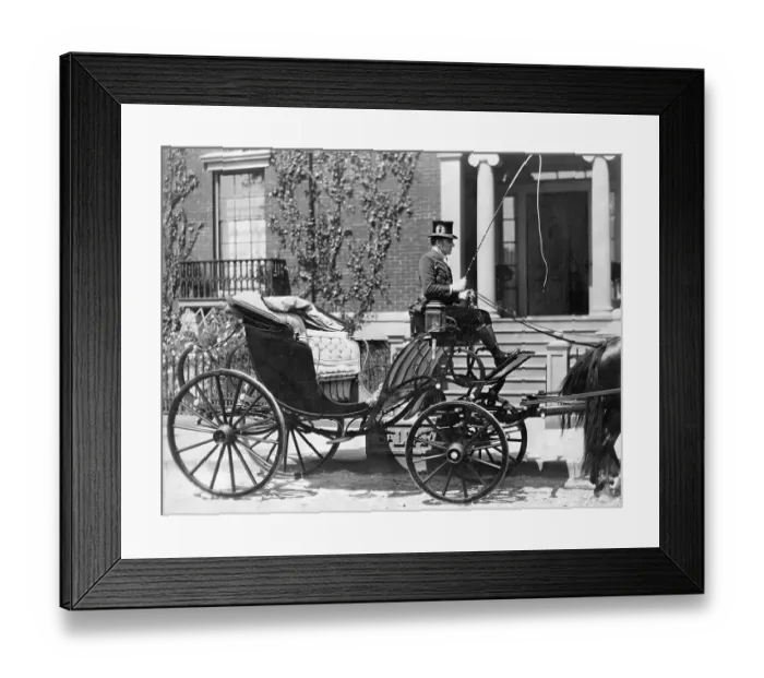 Framed Print : Fahsionable Coach W / Driver Framed Print : Fahsionable Coach W / Driver
