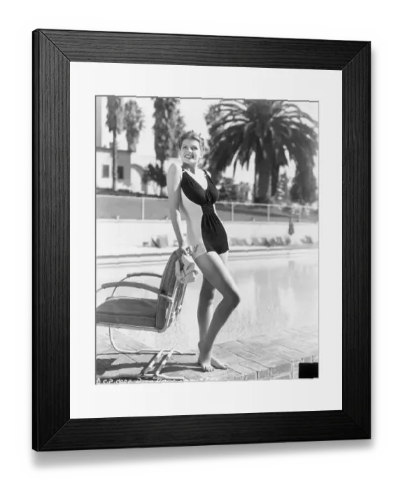 Framed Print : Portrait Of Rita Hayworth By A Pool Framed Print : Portrait Of Rita Hayworth By A Pool