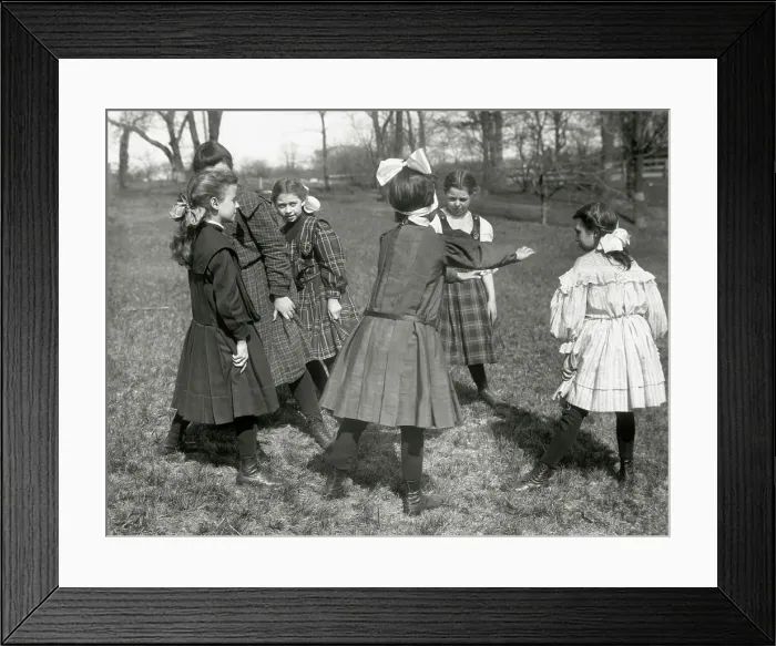 Framed Print : Girls Play Blindman's Bluff Framed Print : Girls Play Blindman's Bluff